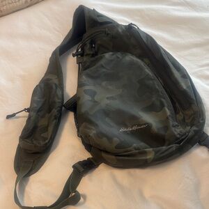 Eddie Bauer Green Camo Backpack / Sling Bag